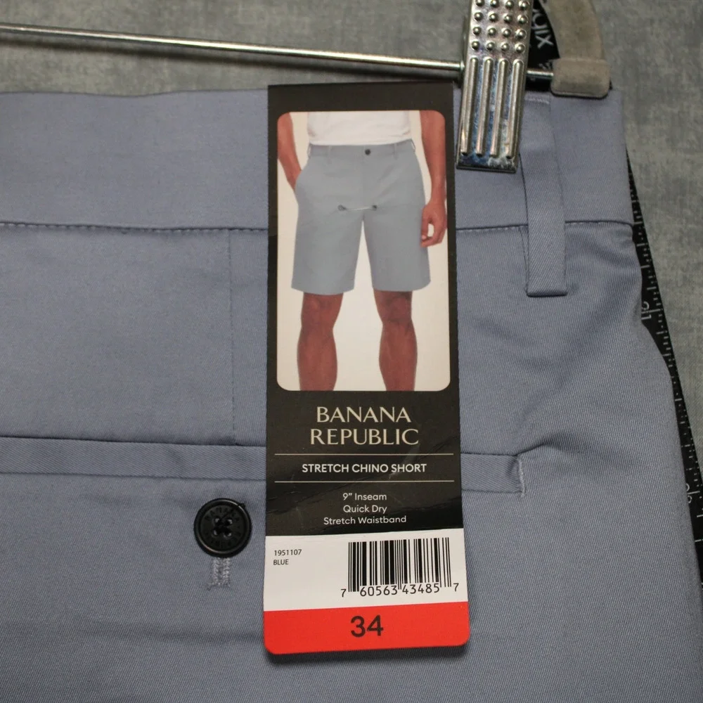 Banana Republic Mens Size 34 Blue Stretch Belted Chino 9